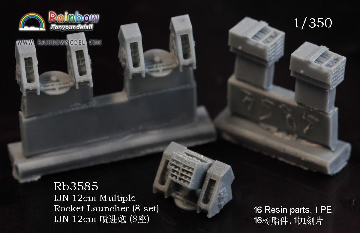 MRY-SFW Rainbow Unpainted 1/350Detail Up IJN 12cm Multiple Rocket Launcher (12 Set) [16 Resin Parts, 1 PE]