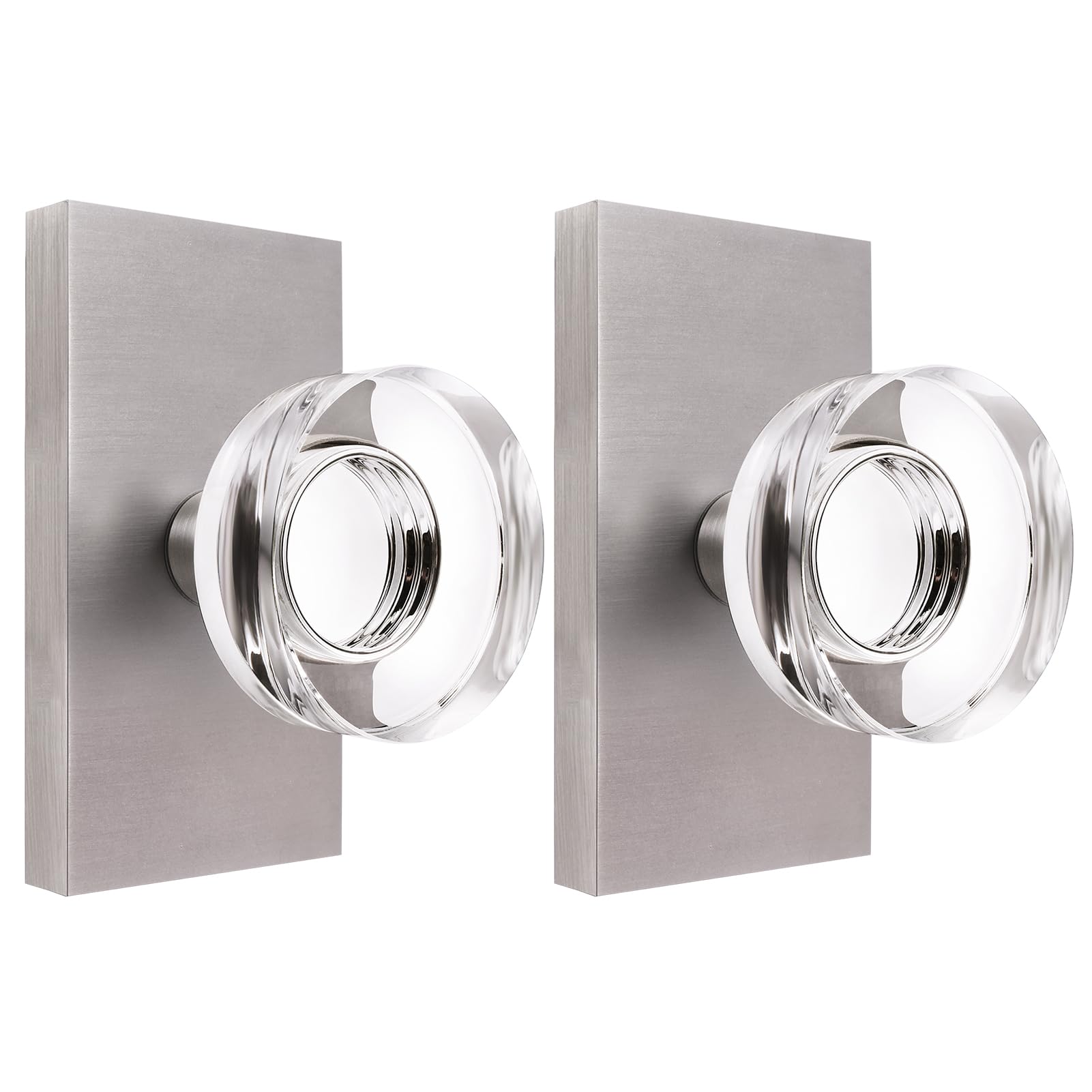 Black Glass Door Knobs with Lock - Privacy & Style -12