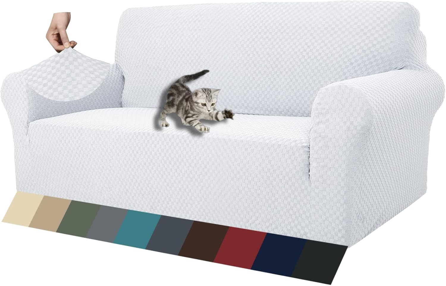 ZNSAYOTX 1 Piece Jacquard Couch Covers for 3 Cushion Couch