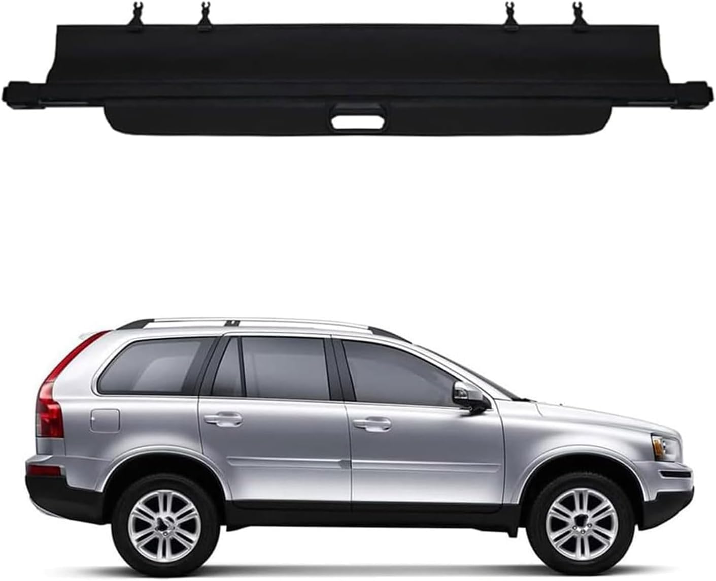 AjaxCat Trunk Cargo Cover for Volvo XC90 MK1 2002-2014 Trunk Cargo Cover Curtain Rear Luggage Carrier Retractable Partition Baffle Plate Storage