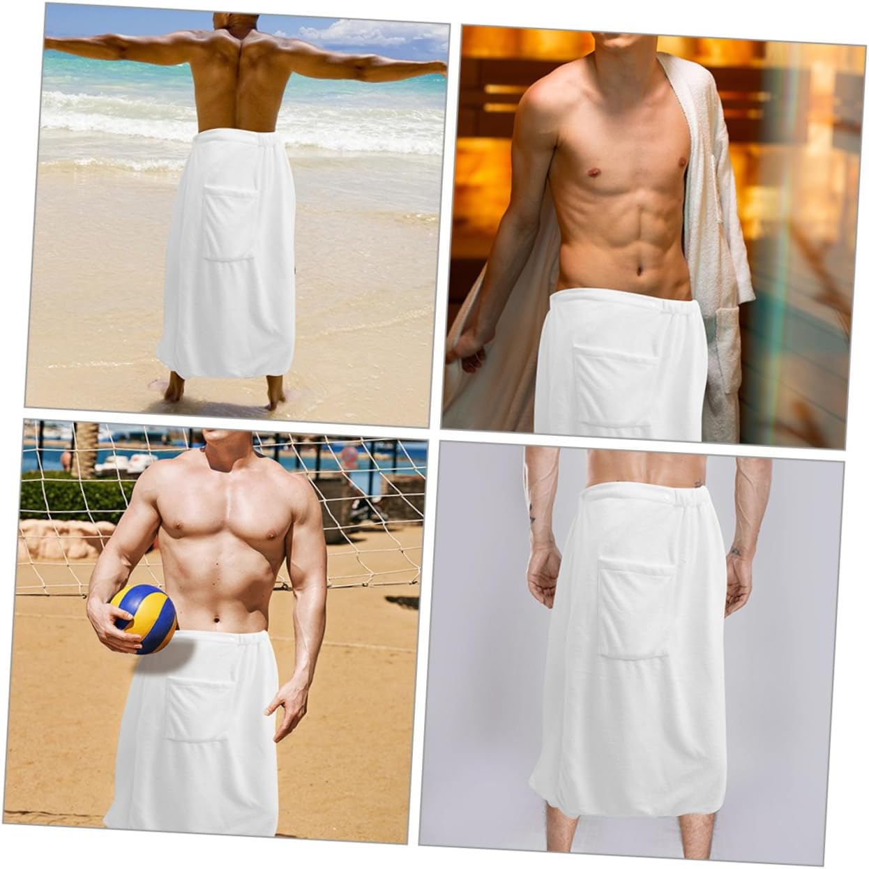 5pcs Comfortable Body Towel Wrap for Boys Lightweight Spa Towel with Button Closure for Beach Shower Sauna and Travel Compact and Portable Design for Relaxation