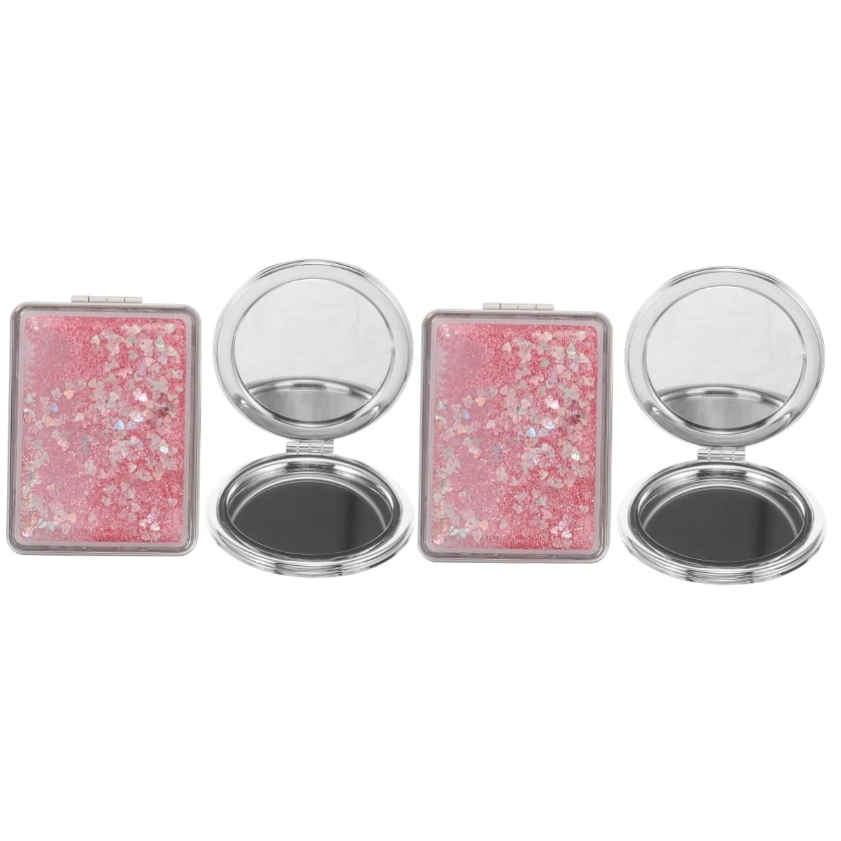 Miroir cosmétique compact de voyage pour femme | Lot de 4 miroirs de poche élégants