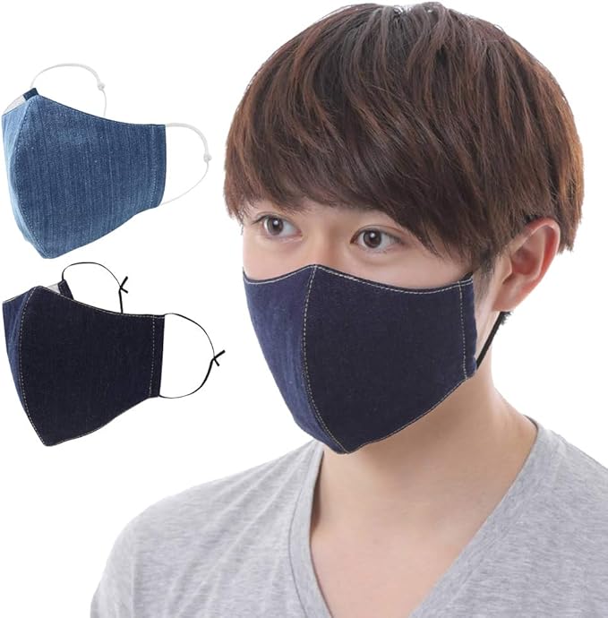 Amazon Co Jp B H Select マスク 最新 デニム 2枚組 洗える 秋冬 布マスク 3d立体構造 男女兼用 快適 布製 デニムマスク 色違い おしゃれ 男性用 女性用 メンズ 花粉症 成人式 レディース インディゴ ブルー ドラッグストア