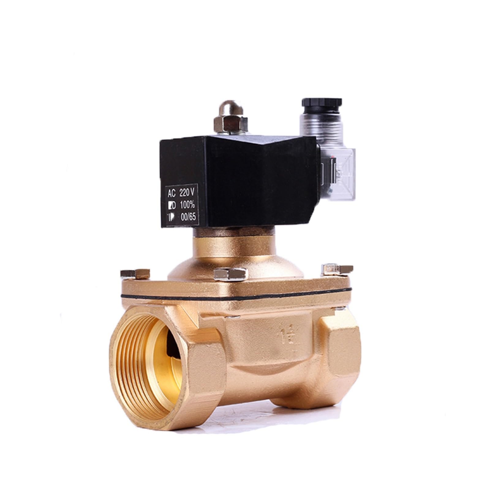 1/2" 3/4" 1" 2'' Normally Closed Brass Solenoid Valve 24V 12V 220V 110V Waterproof Solenoid Valve(24VDC,0.75 Inch)