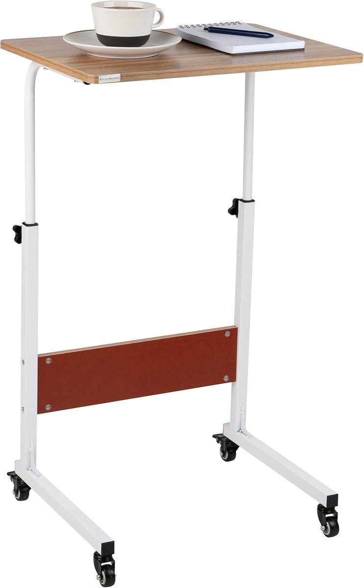 Mind Reader Standing Desk, Adjustable Height, Laptop Workstation, Home Office Computer Table, MDF, Brown