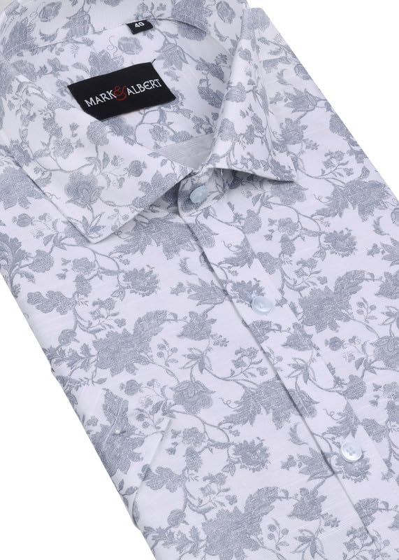 Image of MARK & ALBERT Mens Half Sleeves Printed Shirt