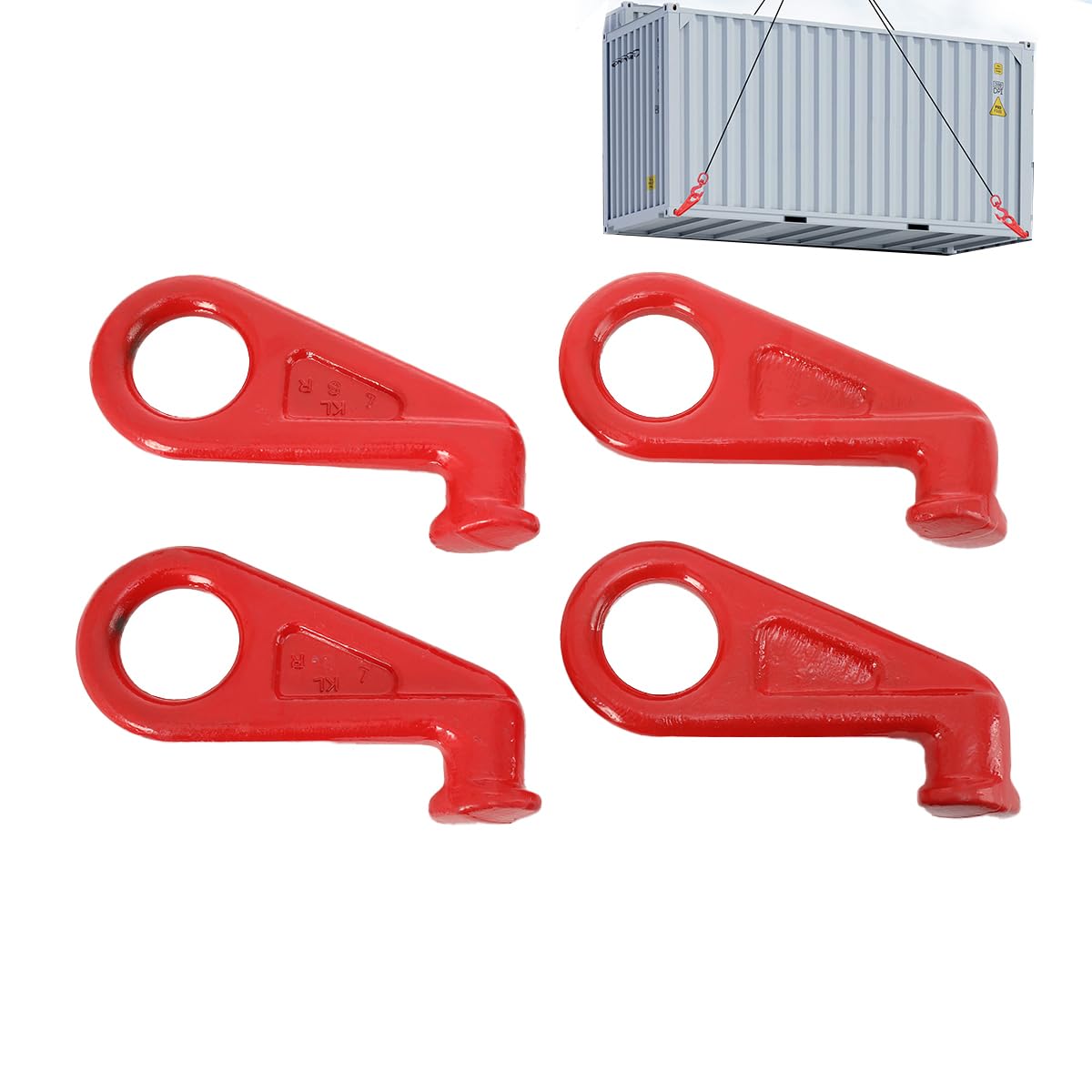 4pcs Containerhaken legierter Stahl,12.5T Tragfähigkeit (2 links+2 rechts)