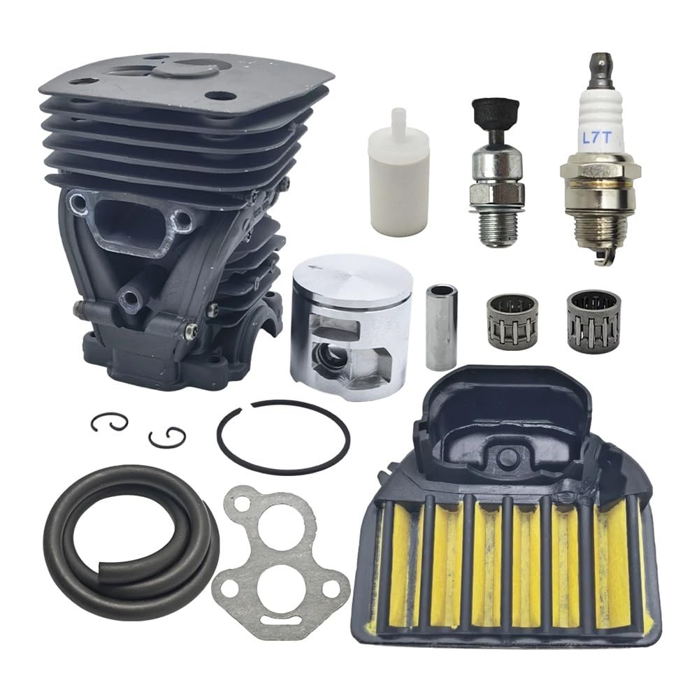 47mm Chainsaw Cylinder Piston Kit for Husqvar 455 455e 460 with Fuel Filter Line Oil Pump Replace 537320402 537255702