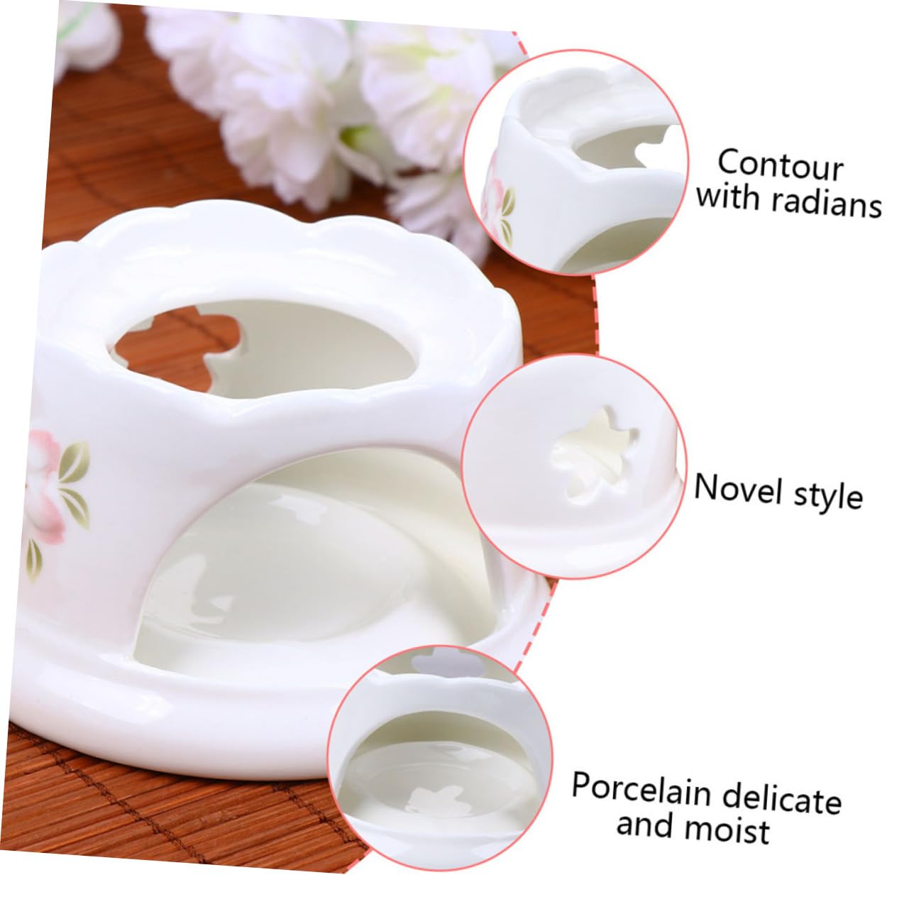 Ciieeo 1Set Ceramic Chocolate Melting Pot with Bowl for Melting Chocolate Cheese and Candy Lightweight and Easy to Clean Kitchen Gadget for Home Use