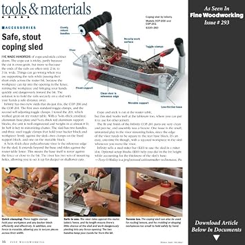 Infinity Cutting Tools Coping Sled w/Standard Toggle Clamps |For 5/8 to 1-1/4 thick material
