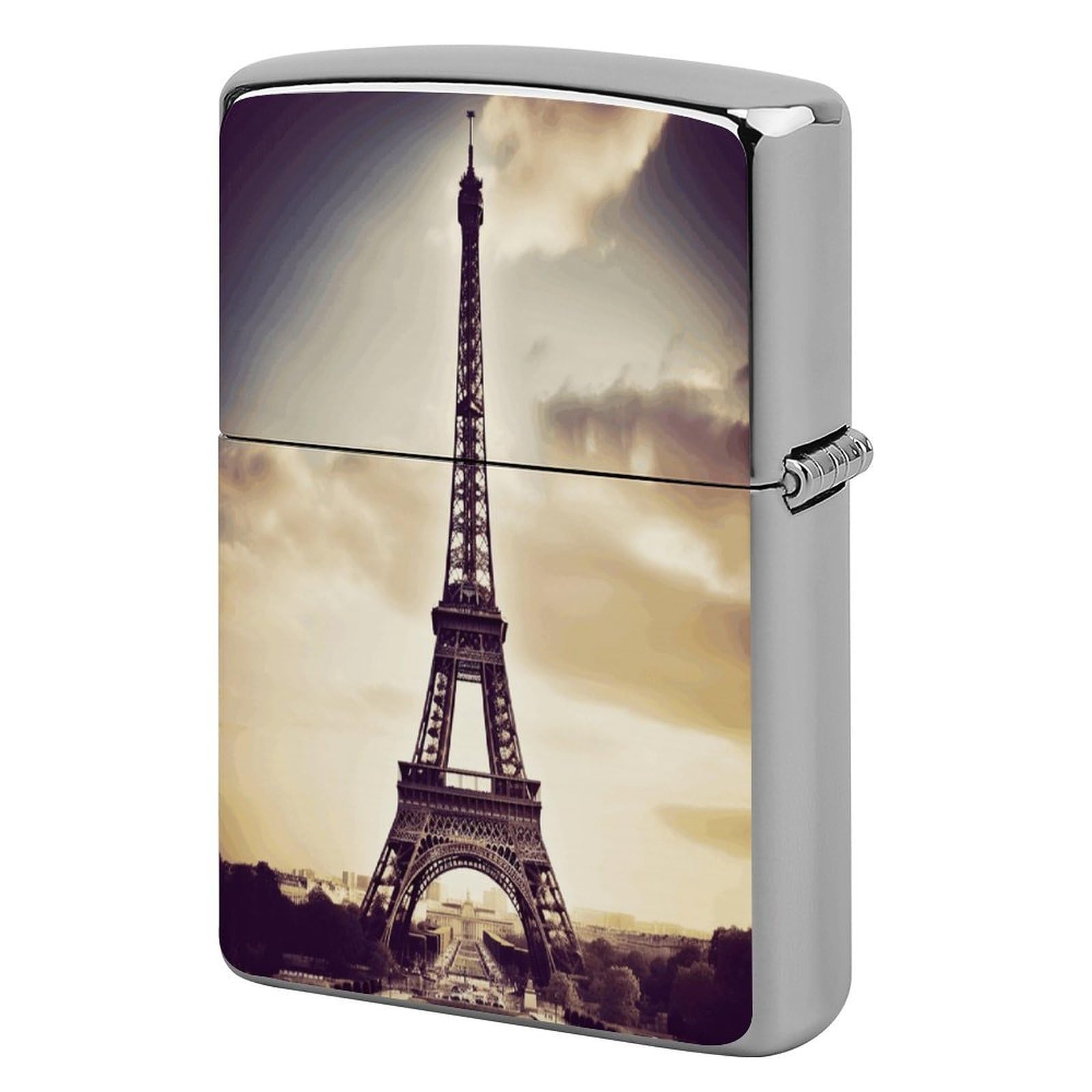 Fodpand Style Eiffel Tower Love Paris Metal Lighter Case Cover Lighter Sleeve