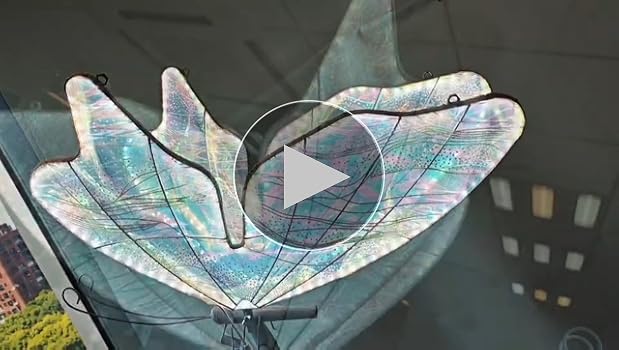 光る蝶 Led Butterfly Chandelier Hanging Crystal Red Blue Purple