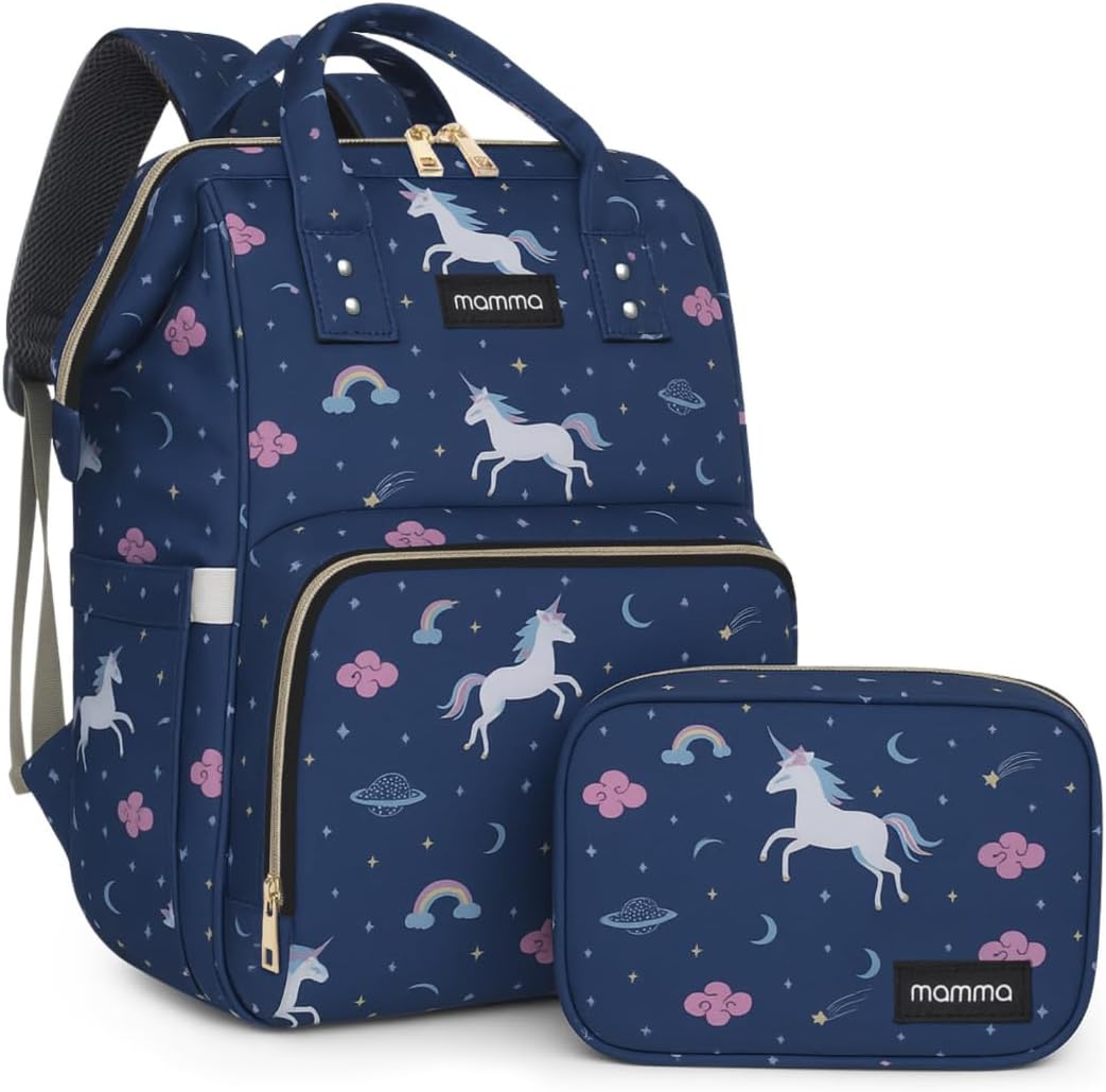 MAMMA Polyester Diaper Bag For Mothers For Travel | Baby Bag For Mother Travel, Hospital Bag For Delivery Women Includes Small Diaper Handbag For Day Outings with 9 Month Warranty, Blue