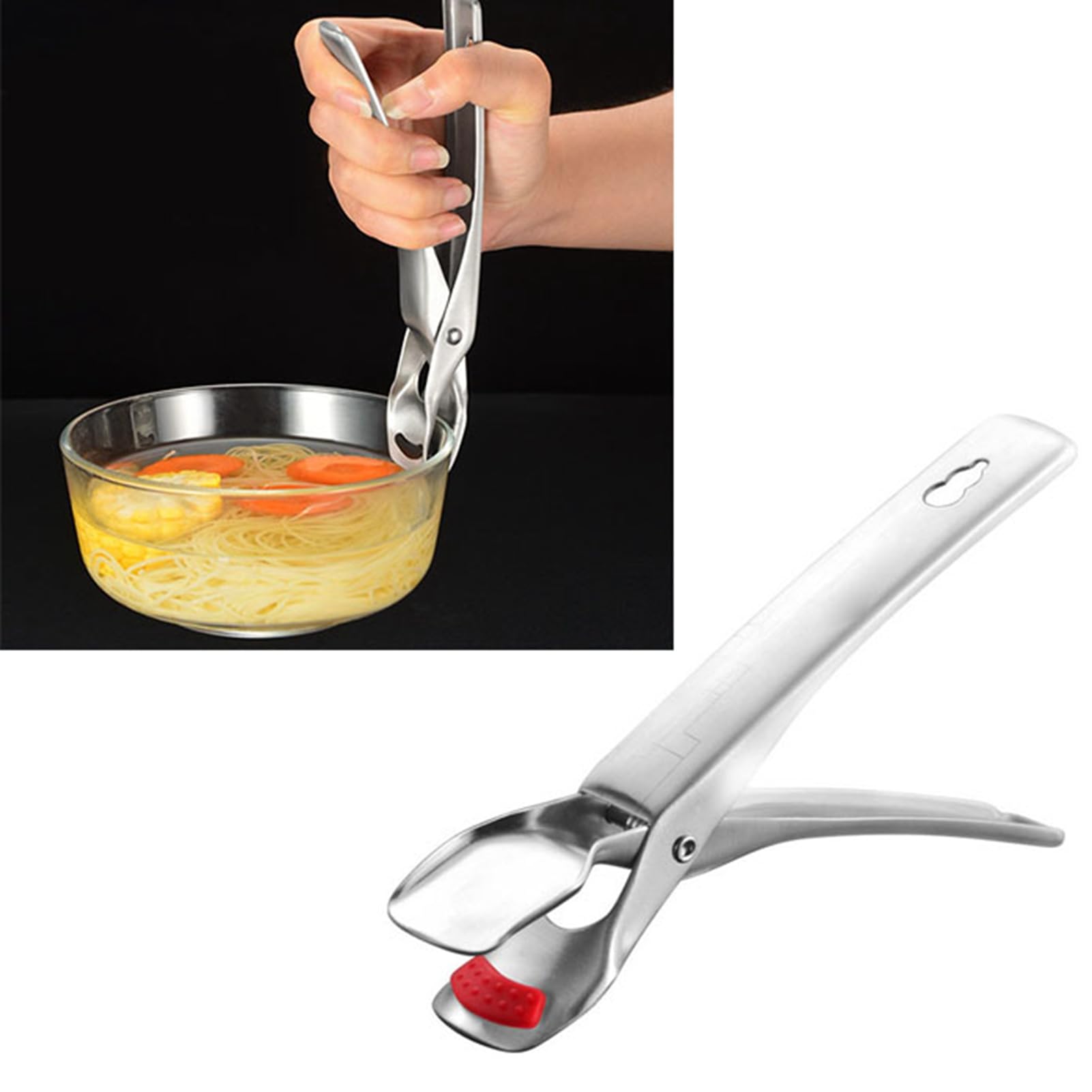 Natudeco Anti Scald Bowl Clamp Stainless Steel Plate Gripper Non Slip Holder Hot Dish Lifter Multifunctional Clip Insulation Steamer for Pots