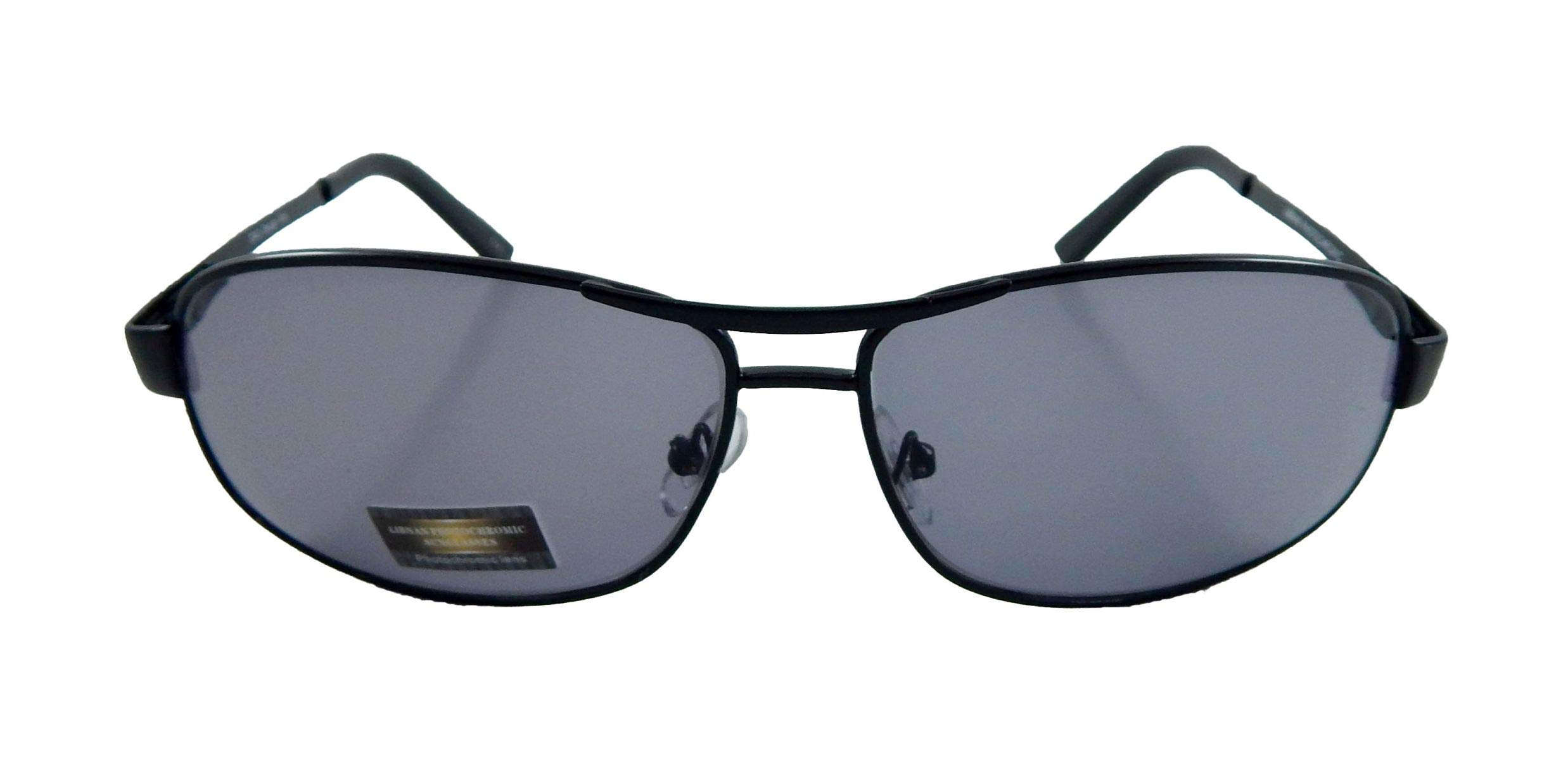 ELSPhotochromatic, Photochromic Darken Under Sun Rectangular Wrap Around Unisex Sunglass