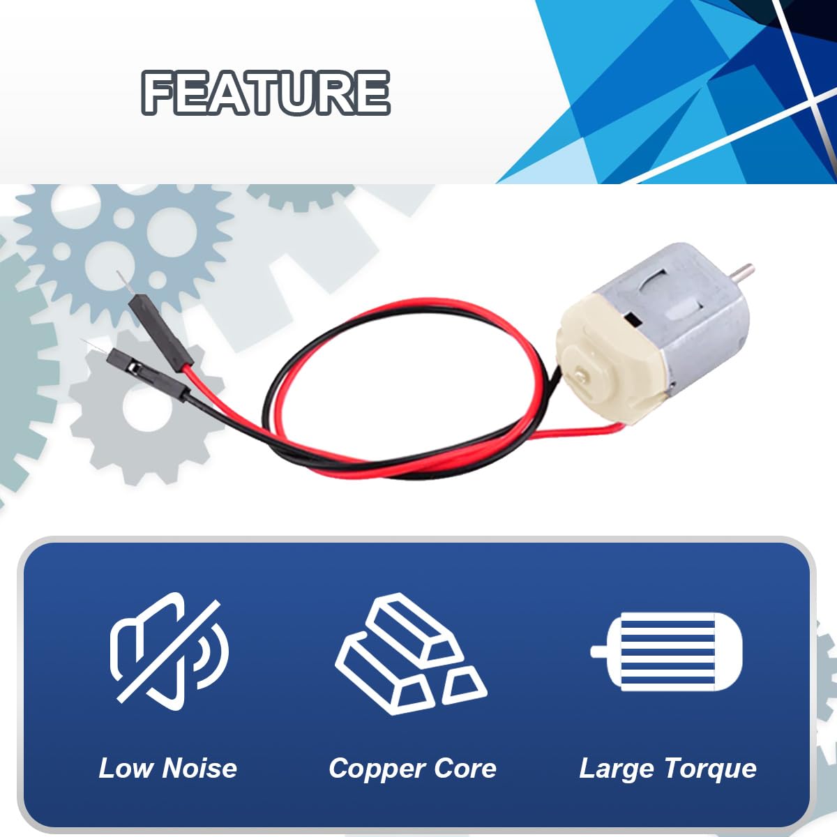 JYUDAUFU 10 Pcs Micro 130 DC Motor DC 3-6V 0.4-0.45A Electric Motor 2000-20000RPM 2mm Shaft 130 Miniature DC Motor for Arduino/Toy Car/DIY Hobby - Image 4