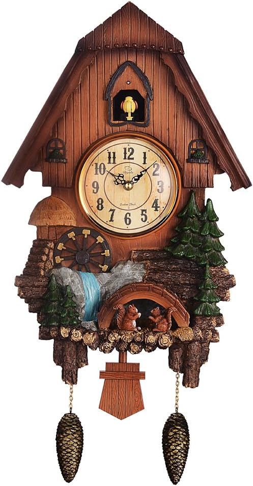 PQ Vivid Large Cuckoo Clock、Wall Cuckoo Clock,Chime Has Automatic Shut-Off [Kitchen & Home] (1)