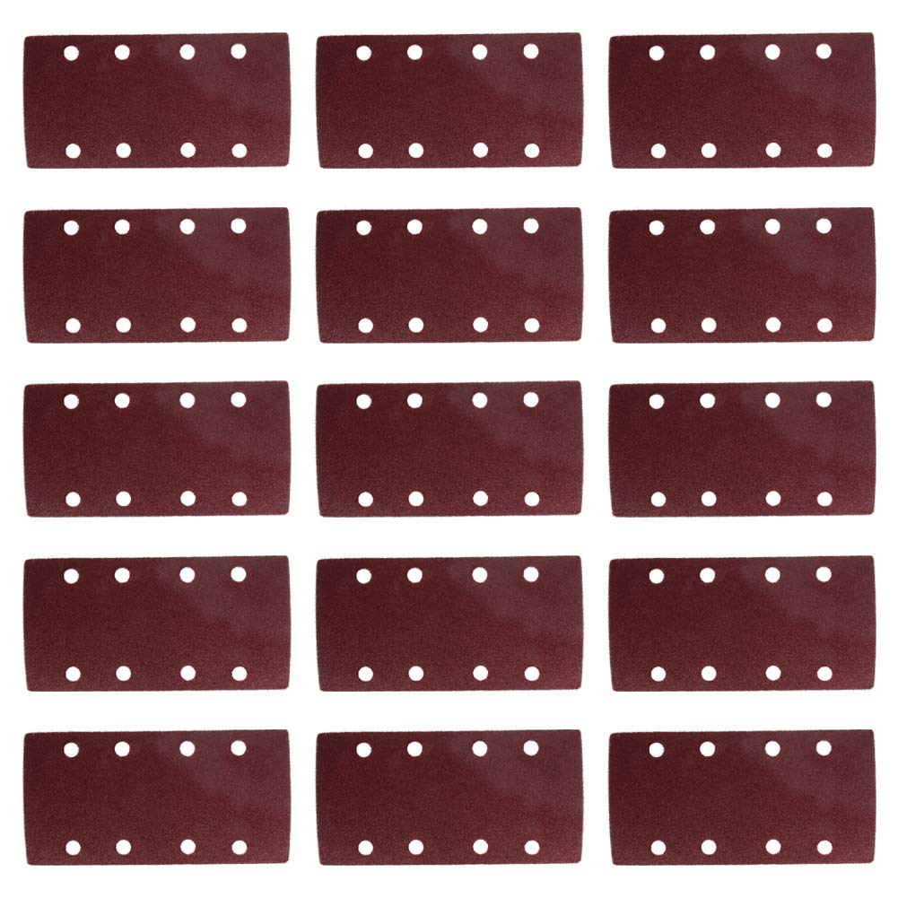 Utoolmart 150 Grit Sanding Sheet Sander Sandpaper Hook and Loop Pads 8 Hole 15pcs