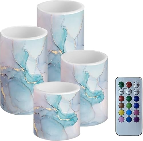 NETILGEN Velas LED sin llama eléctricas con temporizador remoto, control de cambio de color de larga duración para decoración de centro de mesa del