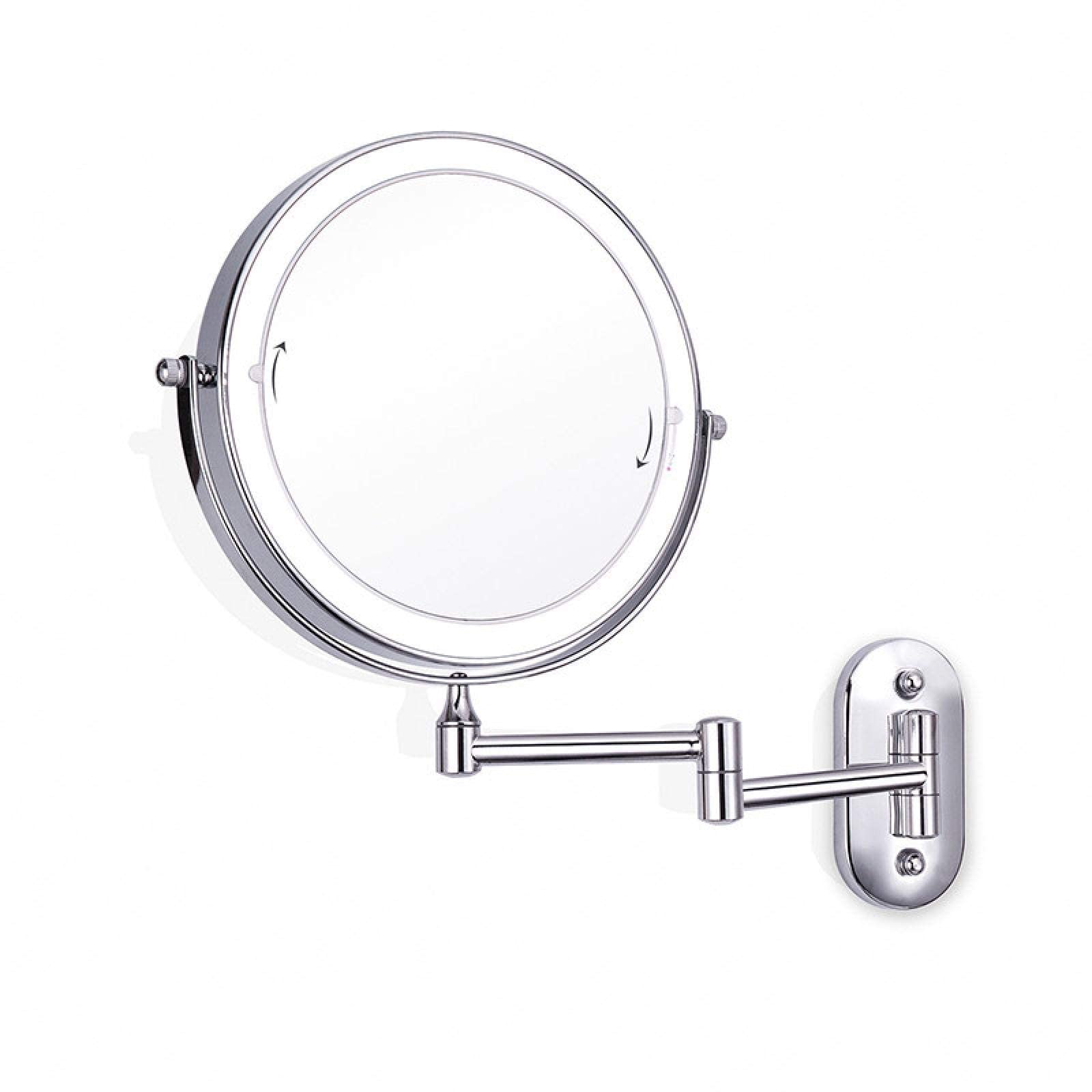 Miroir de maquillage LED mural et pliable pour le rasage en salle de bain