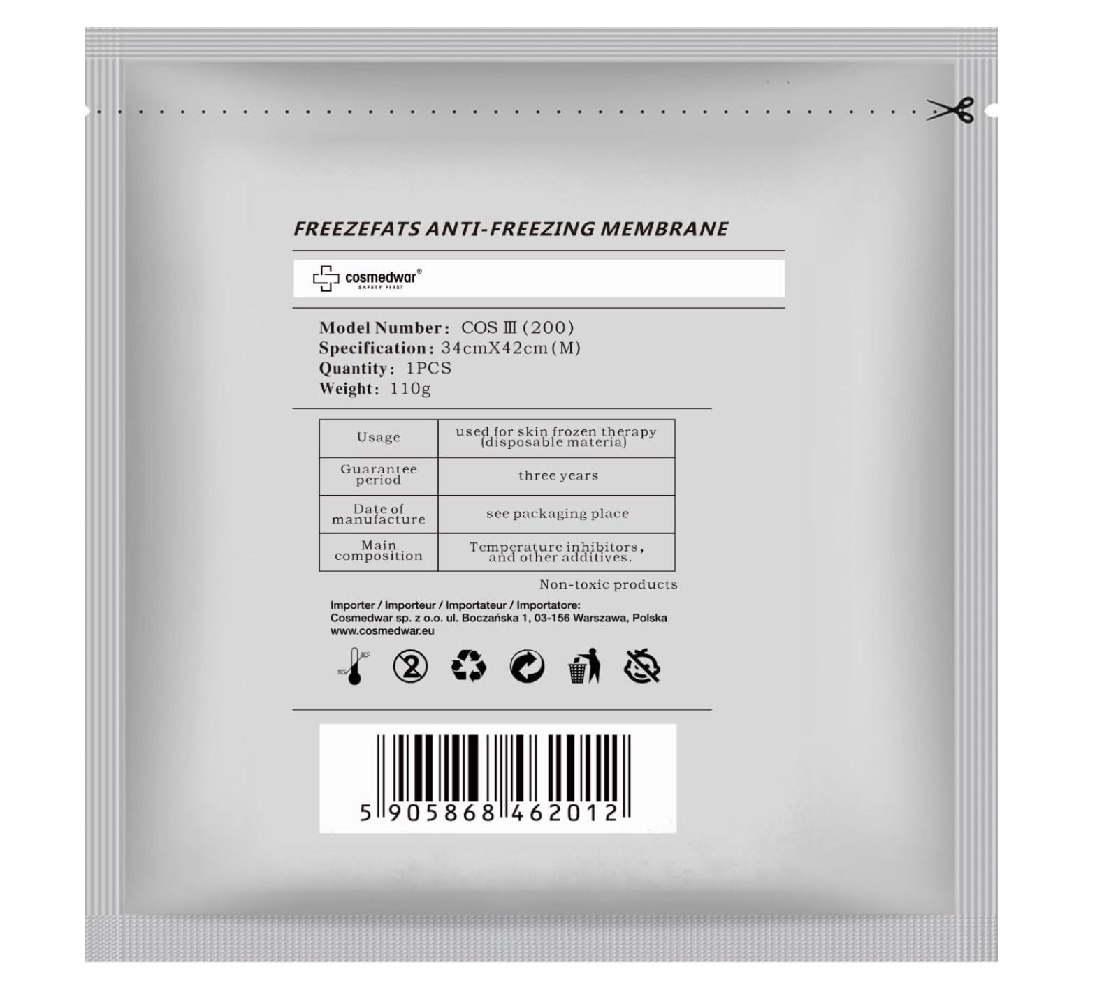 20 x Membrane pour cryolipolyse Freezefats 42 cm x 34 cm - Membrane cryolipolyse - Membrane pour cryolipolyse de la marque renommée Freezefats 110 g - Membrane pour traitement de cryolipolyse