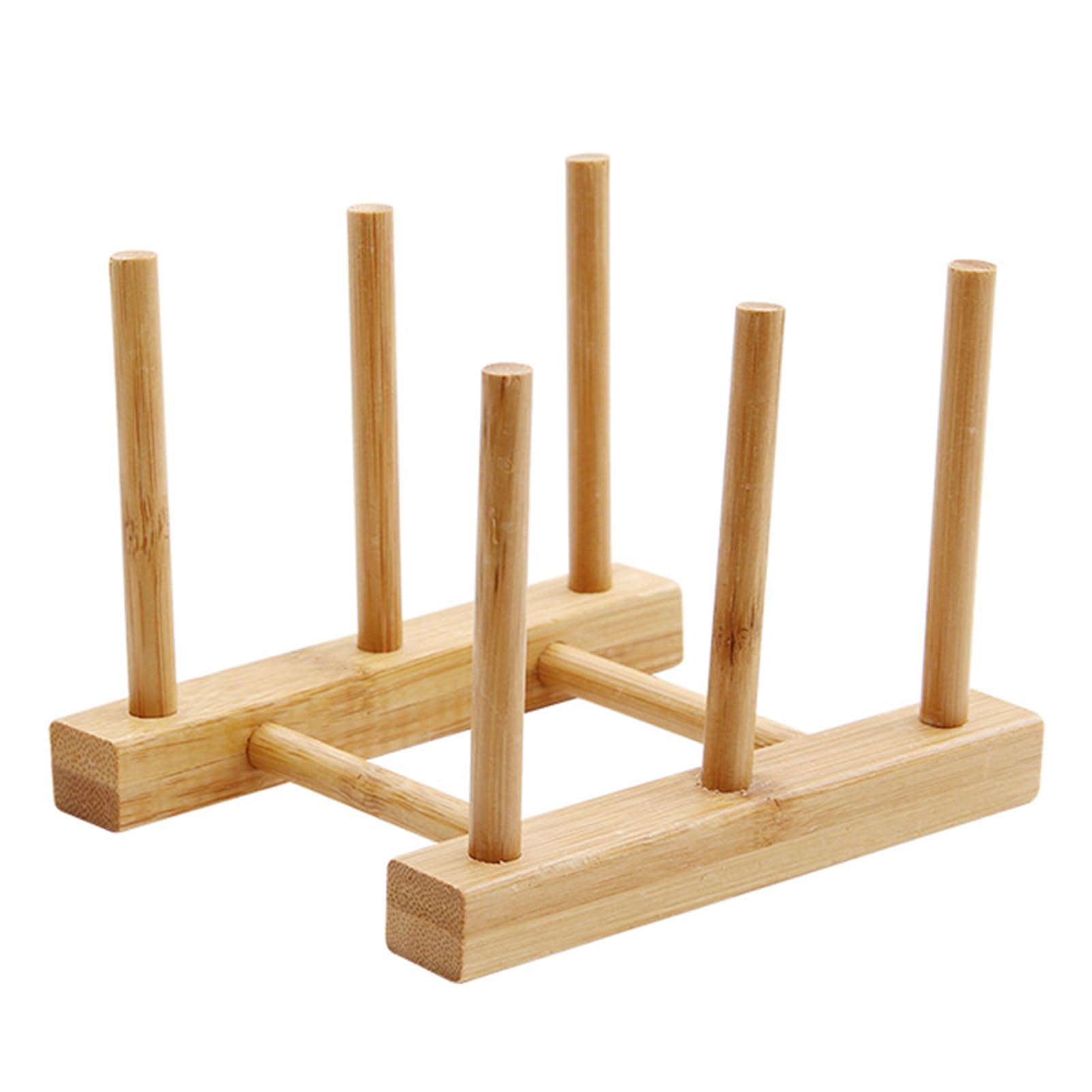 Escurridor de platos de madera, escurridor de platos de cocina, organizador de almacenamiento multifuncional para platos, tazas, tapa de olla, libros, 2 rejillas