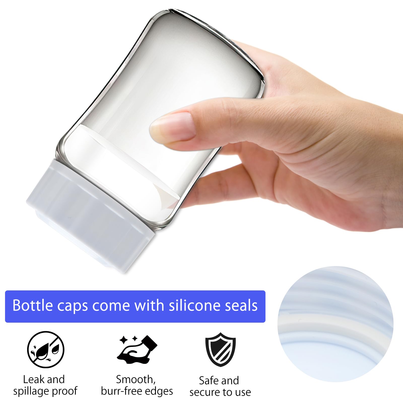 Tappi per biberon Avent, 6 tappi per bottiglie da viaggio, compatibili con bottiglie a collo largo, colore bianco, per biberon