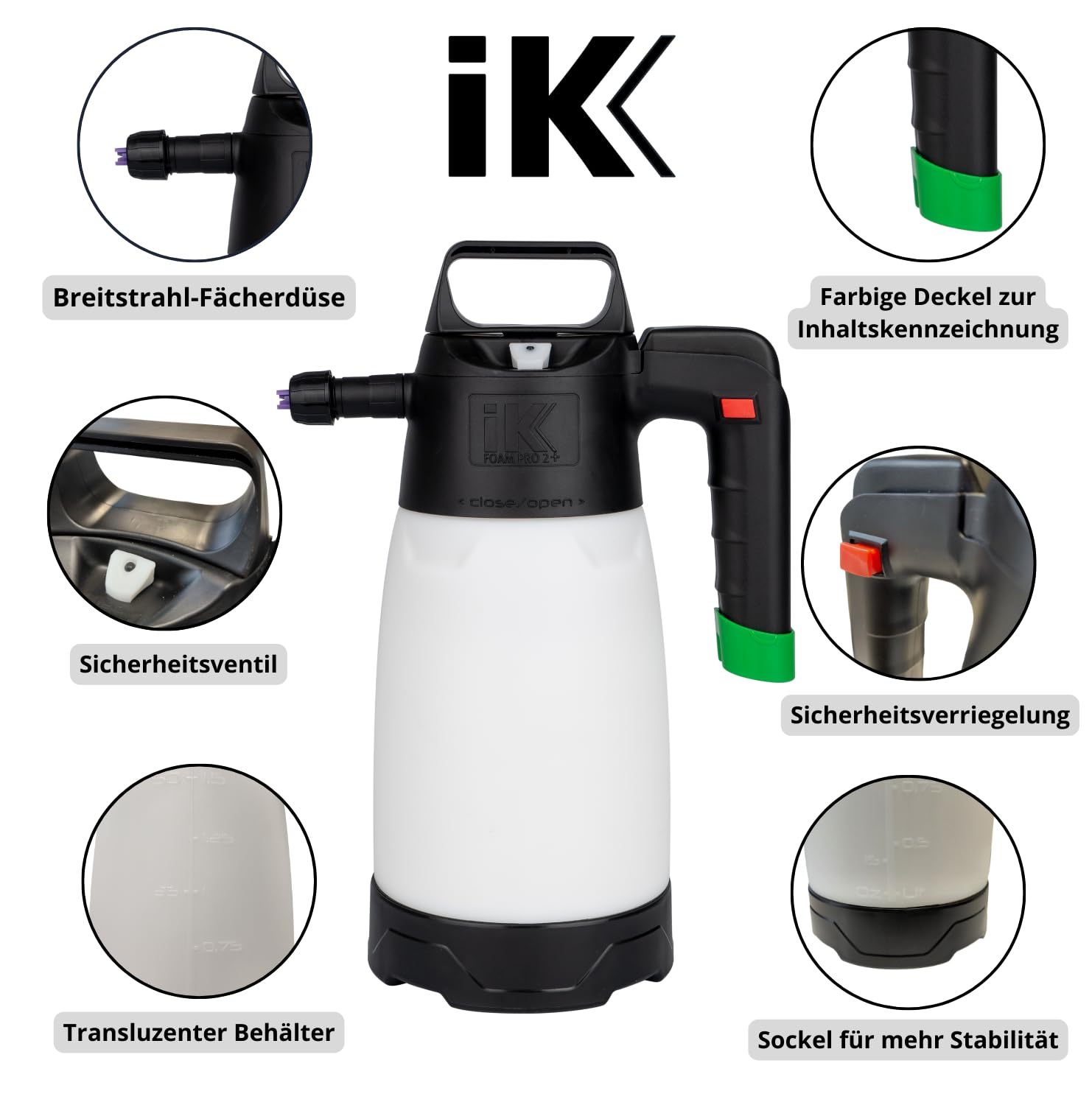 IK Foam Pro 2+ Schaumsprüher mit Druckluftanschluss - 1,5 l
