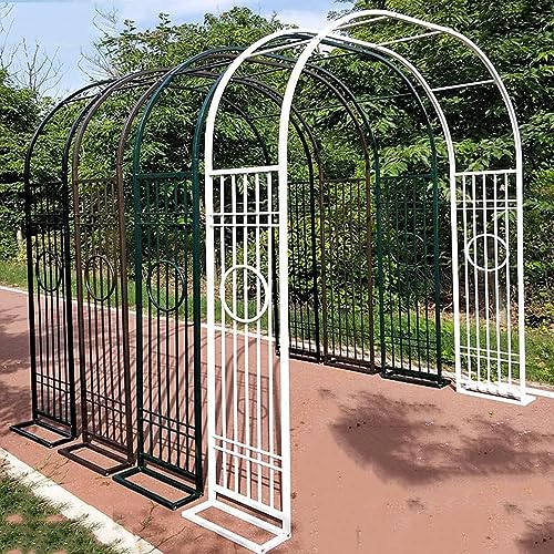 Arche de jardin verte en métal 300x230cm avec base treillis