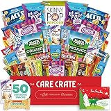 Christmas Women’s Sweet Snack Box ( 50 Piece Variety Lady Gift Basket Care Package ) Cookies, Gummies, Popcorn, Granolas Bar Variety Pack - The Care Crate Co.