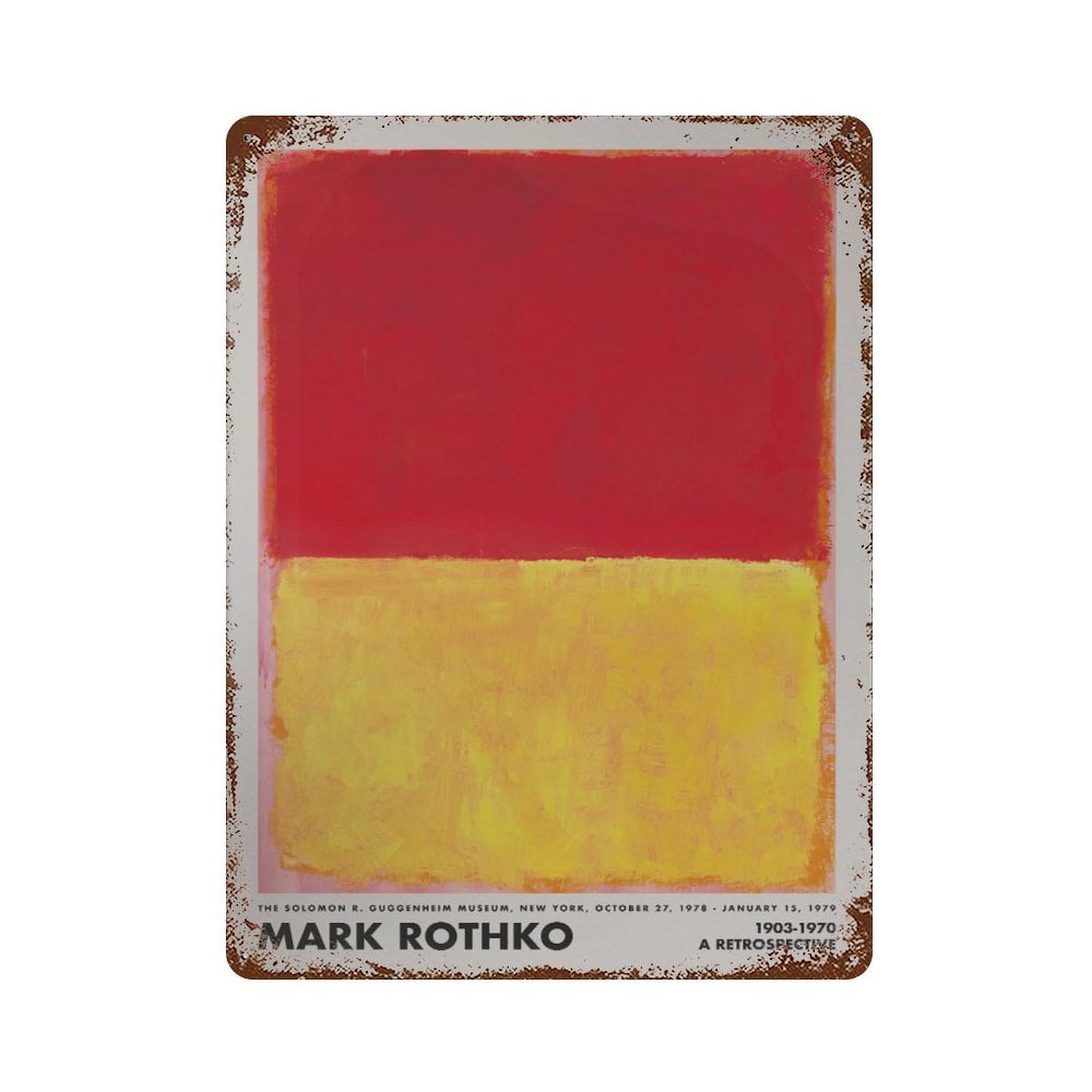 xiaoxiaoshen Rothko Abstract Set, Minimalist Home Decor1 Wall Decor Art Metal Tin Poster Modern Home Decor Art Home Bar Shop Decorations Vintage Sign 40x30cm