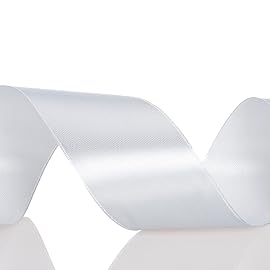 YASEO 1 1/2 Inch Silver Solid Satin Ribbon, 50 Yards Craft Fabric Ribbon for Gift Wrapping Floral Bouquets Wedding Party Decoration