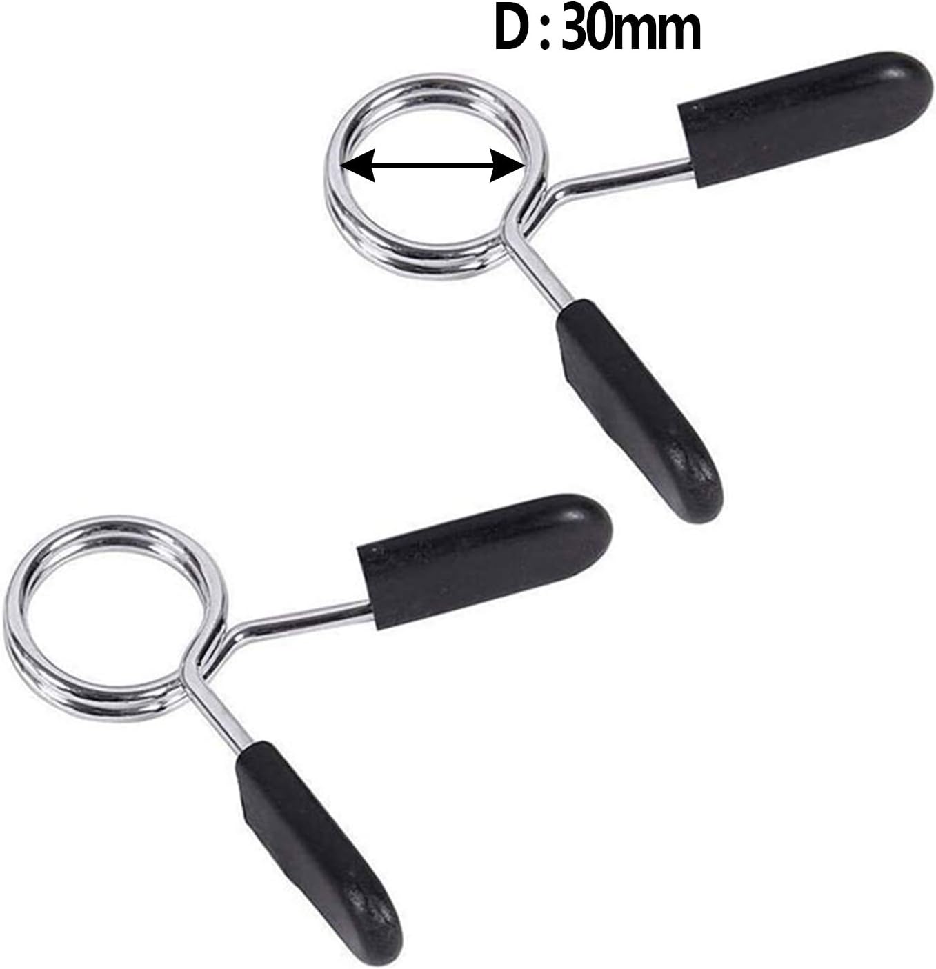 DXIA 4Pcs Bar Spring Clips, Dumbbell Fasteners 30mm, Barbell Clamps