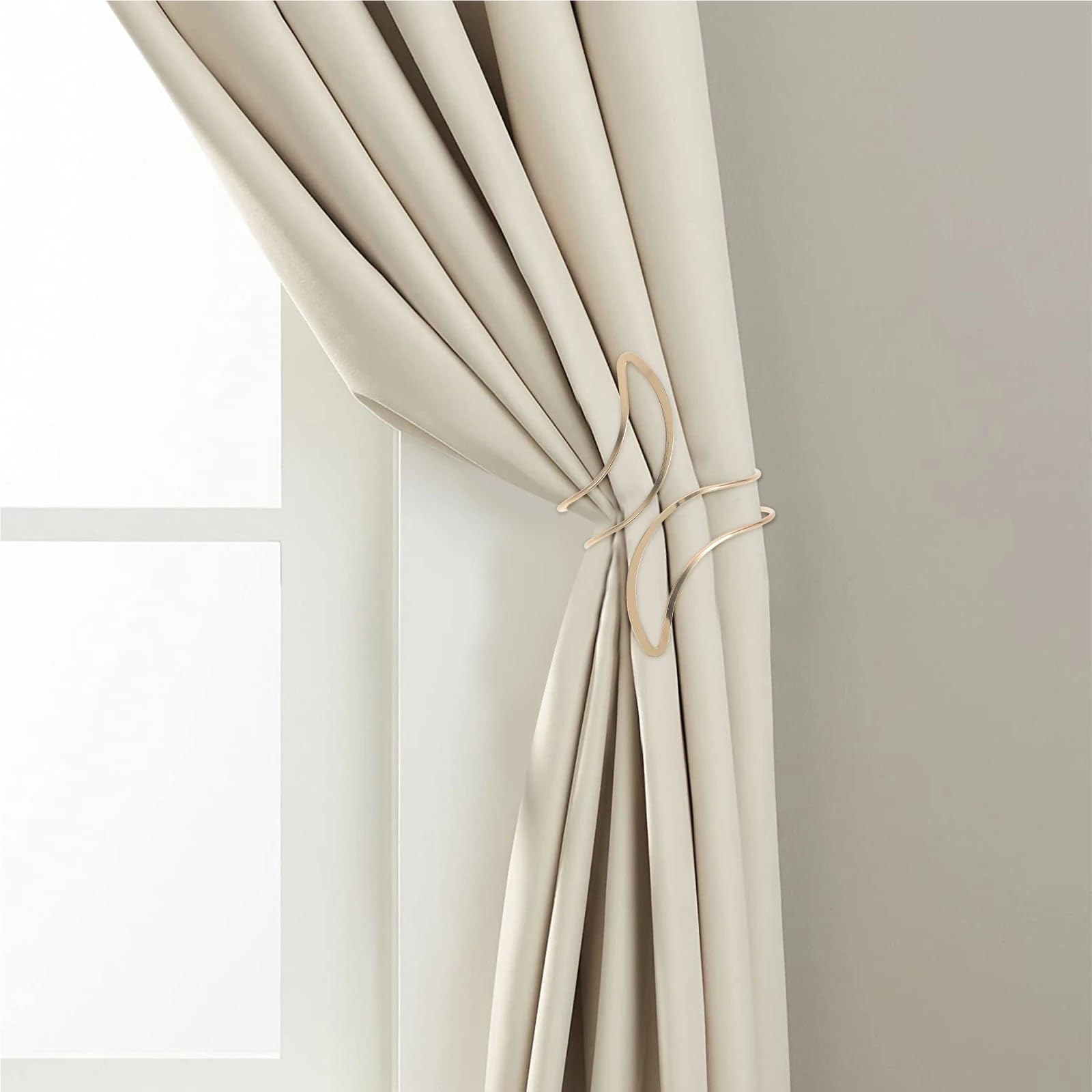 Moon Shape Curtain Tiebacks 16Pcs - Decorative Tassel Holders for Drapes, Iron