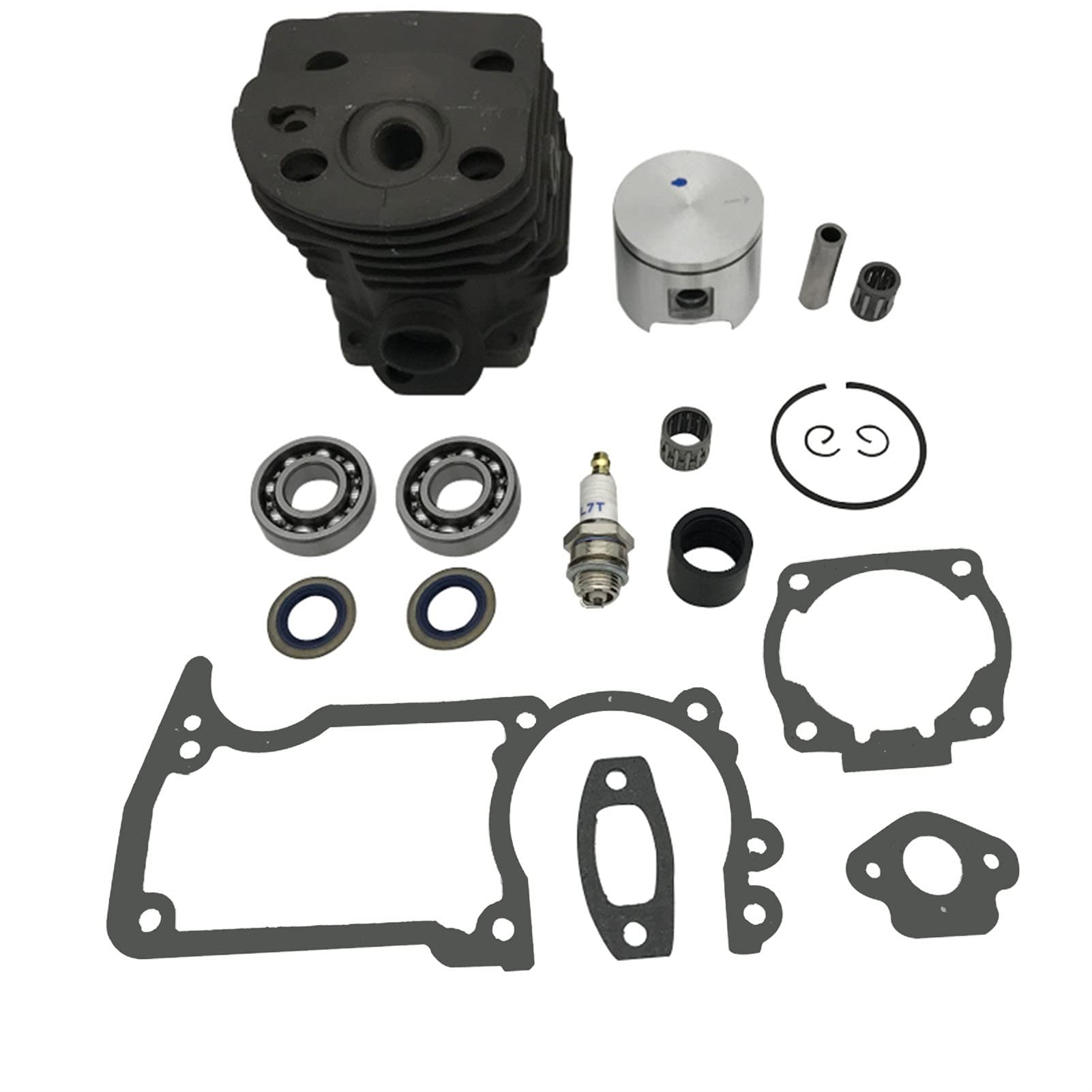 SYQUEST 46mm Zylinderkolbenlager Öldichtungssatz for Husqvarna 50 51 55 Rancher Engine Gas Kettensäge Garten Ersatzteile Zylinderkolbensatz