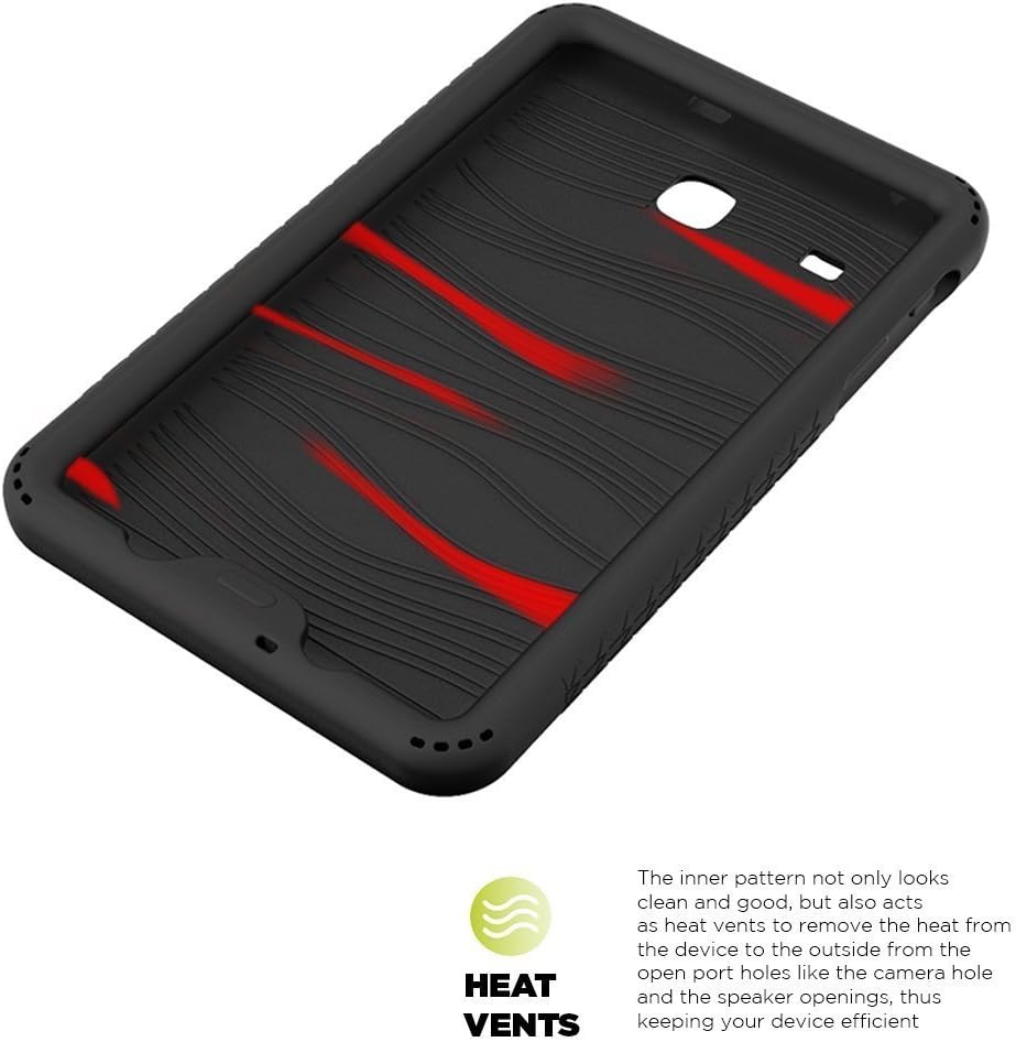 Galaxy Tab E 9.6 Case - Poetic TurtleSkin Series [Corner/Bumper Protection][Grip][Sound-Amplification][Bottom Air Vents] Protective Silicone Case for Samsung Galaxy Tab E 9.6 (2015) Black