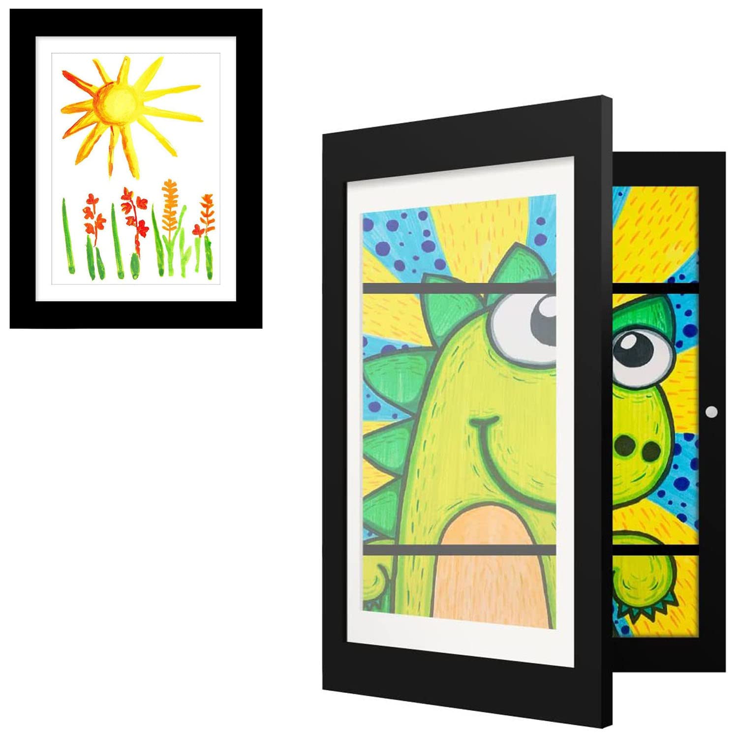 Marcos de arte para niños, apertura frontal, marco de exhibición de obras de arte para niños, A3 A4, marco de arte de madera para niños, marcos de almacenamiento, manualidades, dibujo, arte colgante