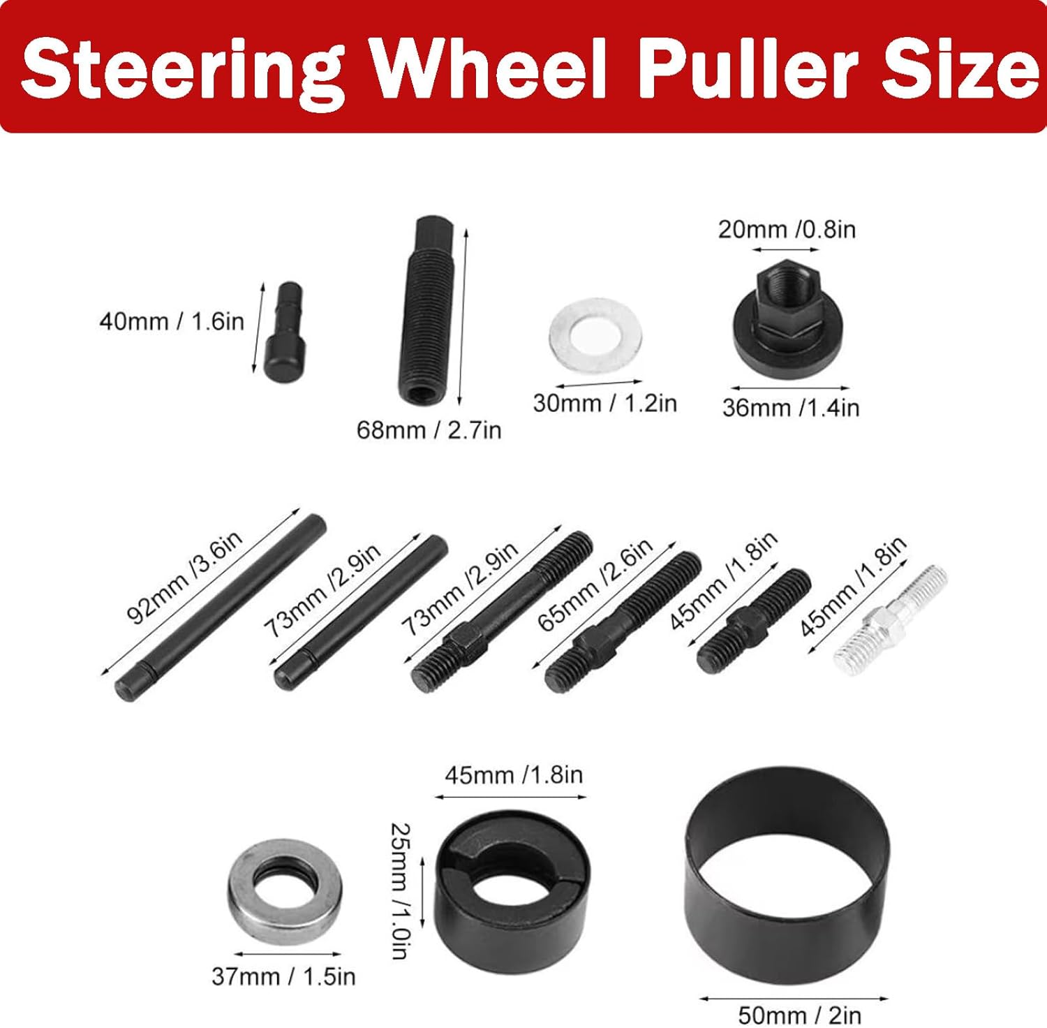 Power Steering Pulley Puller, Steering Wheel Puller Kit Alternator Pump Pulley Puller Remover Disassembly Installer Tool