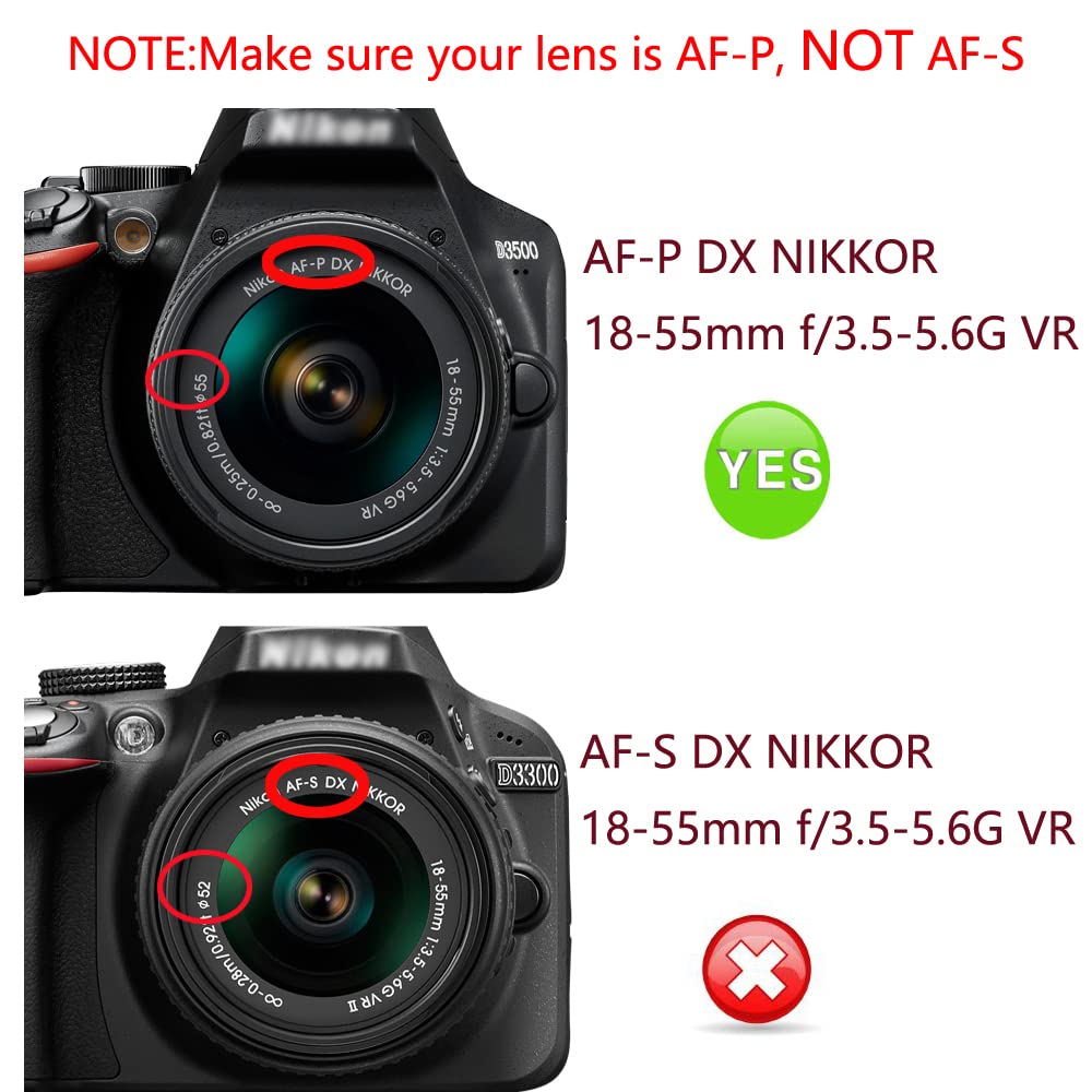 Protector Objetivo Rosca 55mm PROfezzion 2 Tapa De Objetivo Lente Frontal 55mm Para Nikon D3500 D3400 D5600 D7500 Con Objetivo Kit AF-P 18-55mm, Para Sony A7 A7II A7III A7IV Con Objetivo Kit