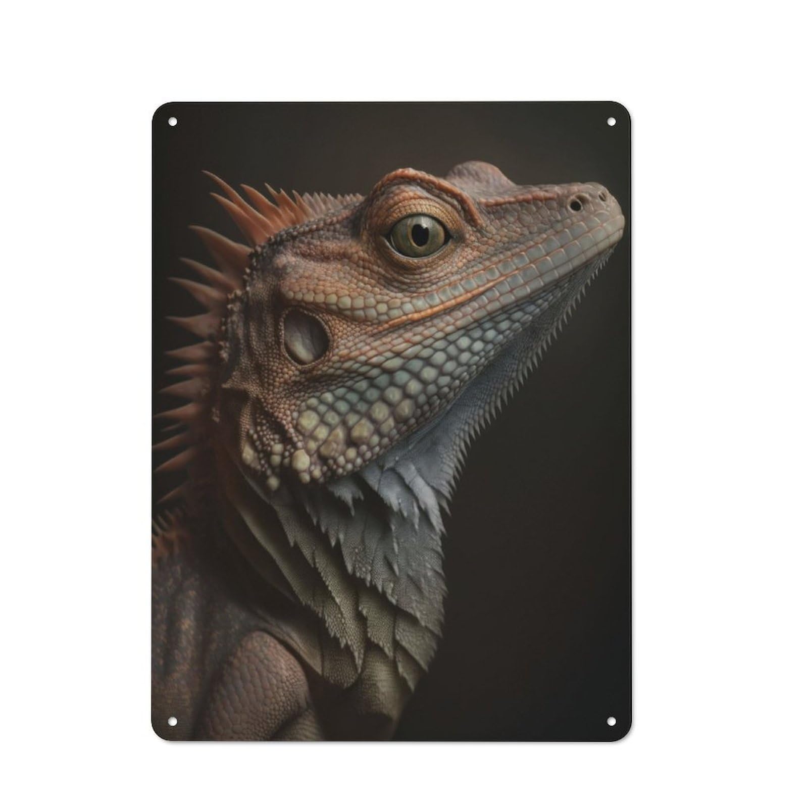 Junmoney Lizard Portrait Retro Printed Metal Sign 40X30cm For Garage Or Workshop, For Garage, Workshop And Man Cave Decoration