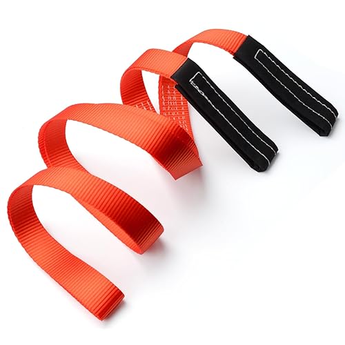 Miniatura 35 de XSTRAP STANDARD Paquete de 2 correas de tela de elevación de 1 pulgada x 8 pies, extremo protector de desgaste, eslinga de elevación de ojos plana
