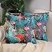 COFEDE Lot de 2 housses de coussin imperméables d'extérieur - 40 x 40 cm - Motif flamant rose - Décoration pour balcon - En rotin
