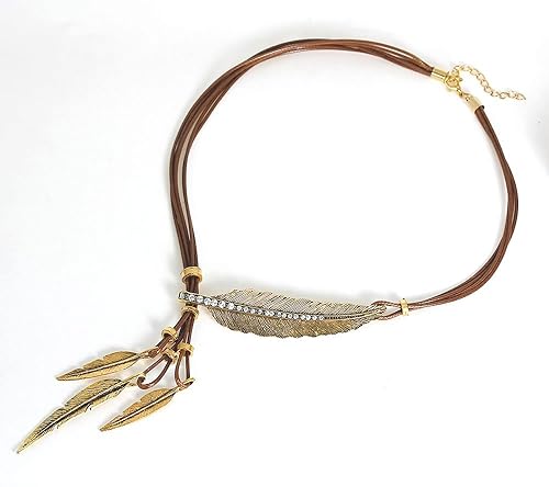 Sexy Sparkles Collar Lariat en forma de Y para mujer con plumas únicas con diamantes de imitación