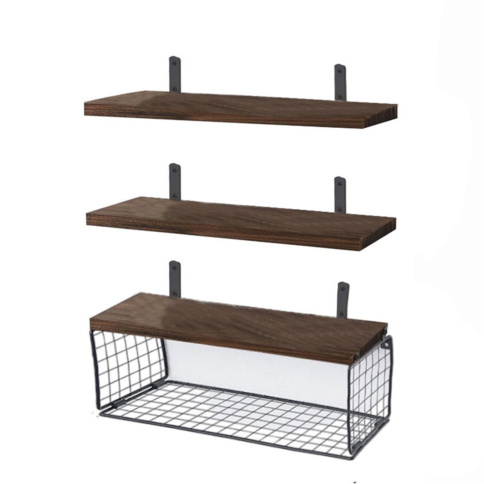 Tsophreniq Bathroom Wall Mounted Shelves Set of 3 Sturdy Wood Floating Shelves Accessory for Toiletries and Decoration Versatile Shelving Unit