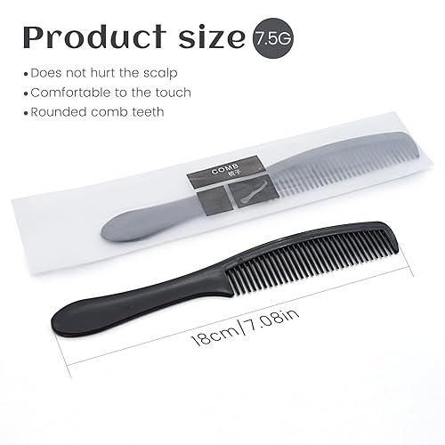 Miniatura 2 de Juego de 100 peines desechables envueltos individualmente en peines de plástico a granel para viajes, hotel, refugio, personas sin hogar, hogar