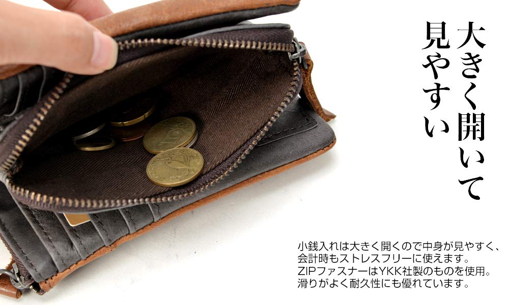 [デバイス] Work 二つ折り財布 - ブラウン