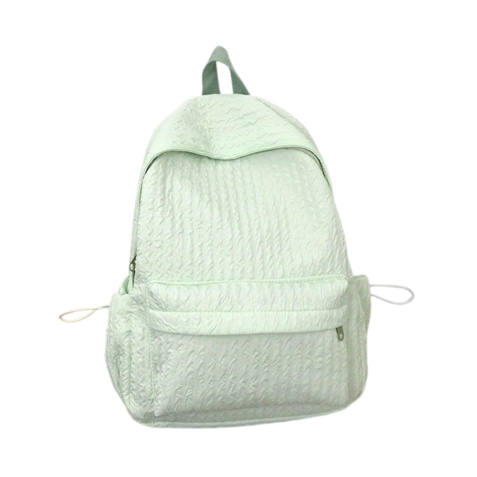 Zaino da Viaggio Blu Chiaro Onda in Rilievo Textured Multi Tasca Pacchetto Giorno Portatile per Il Campus Giornaliero Commute Breve-Beige