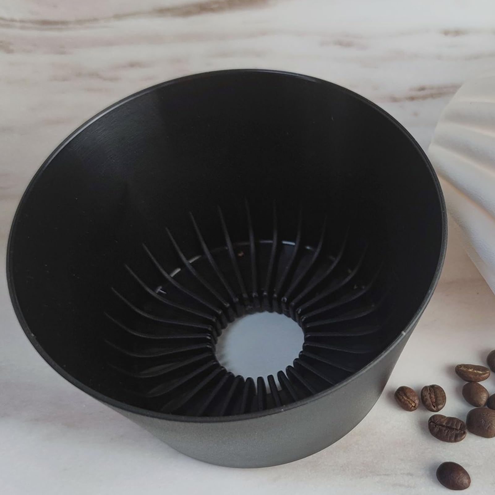 Wielorazowy filtr do kawy, 600-1000 ml regulowany ręczny dripper do domowej kawiarni, przyjazny w podróży czarny ekspres do kawy z konstrukcją zapobiegającą zatykaniu
