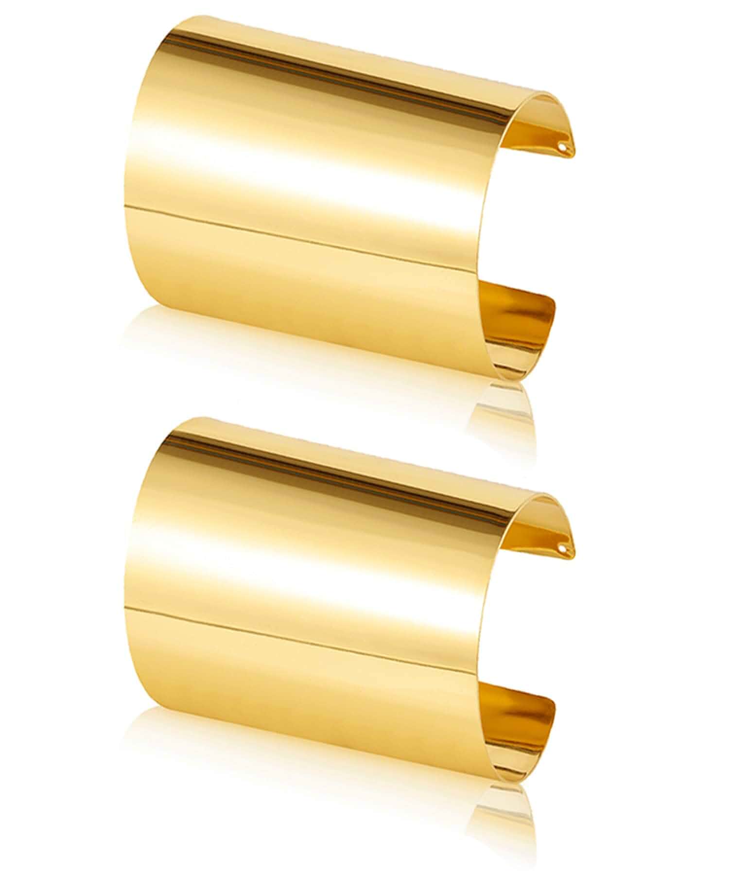 BOMAIL 2Pcs Open Gold Cuff Bangle Bracelet Set for Women Adjustable Wrist Cuff, 14K Gold Plated,Wide Wire Bangle,Gold Wrist Wrap Cuff Bracelet,Minimalist Jewelry