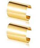 2 Pcs Cuff Bangle Bracelet Set for Women Open Wide Wire Bracelets Gold Wrist Cuff Wrap Bracelet Adjustable